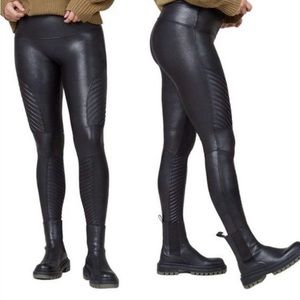 Spanx faux leather moto leggings
